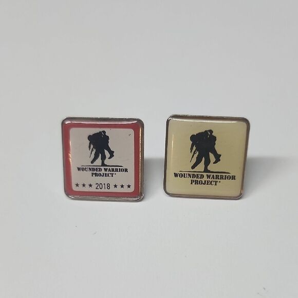 Wounded Warrior Project Pins - Red and Cream - Picture 1 of 3